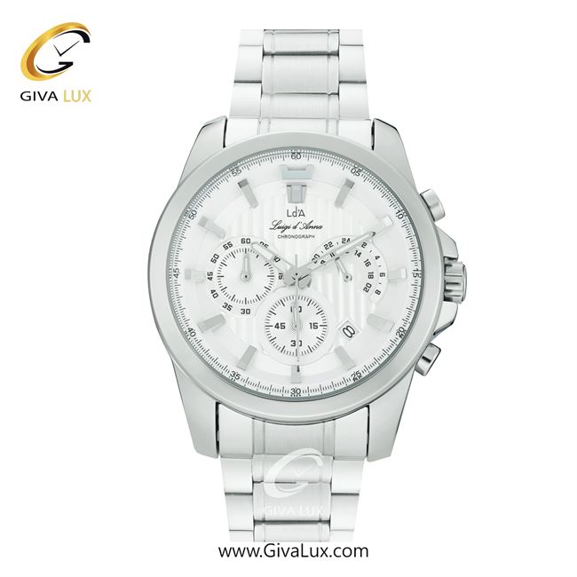 ساعت مچی اورجینال مردانه LdA سه موتوره کرنوگراف نقره ای | نقره ای| نقره ای| کد رفرنس 2477